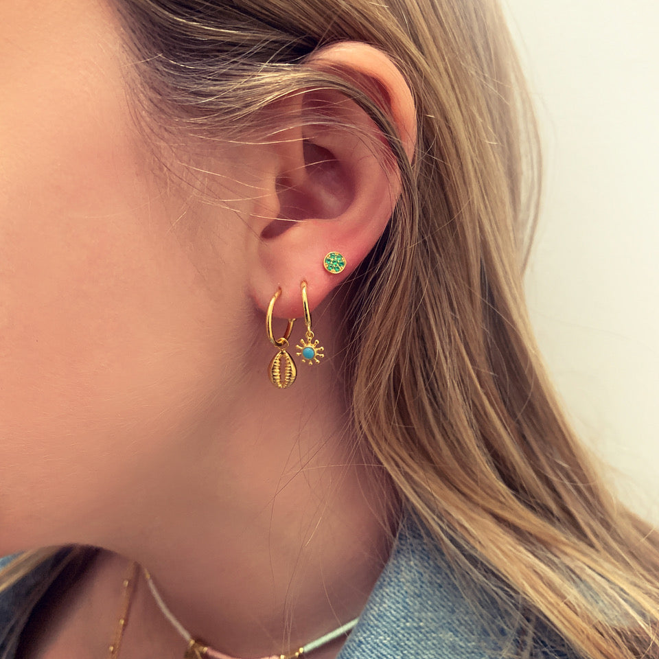 Tatyana Gold Shell Hoop Earrings