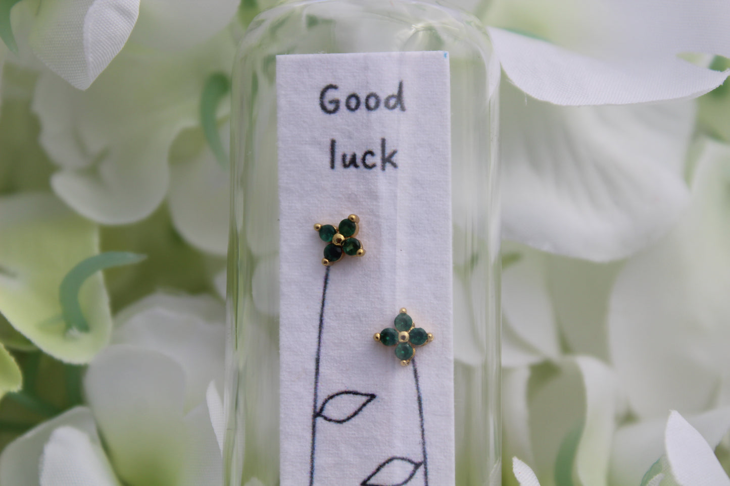 Good Luck Clover Jar Earrings