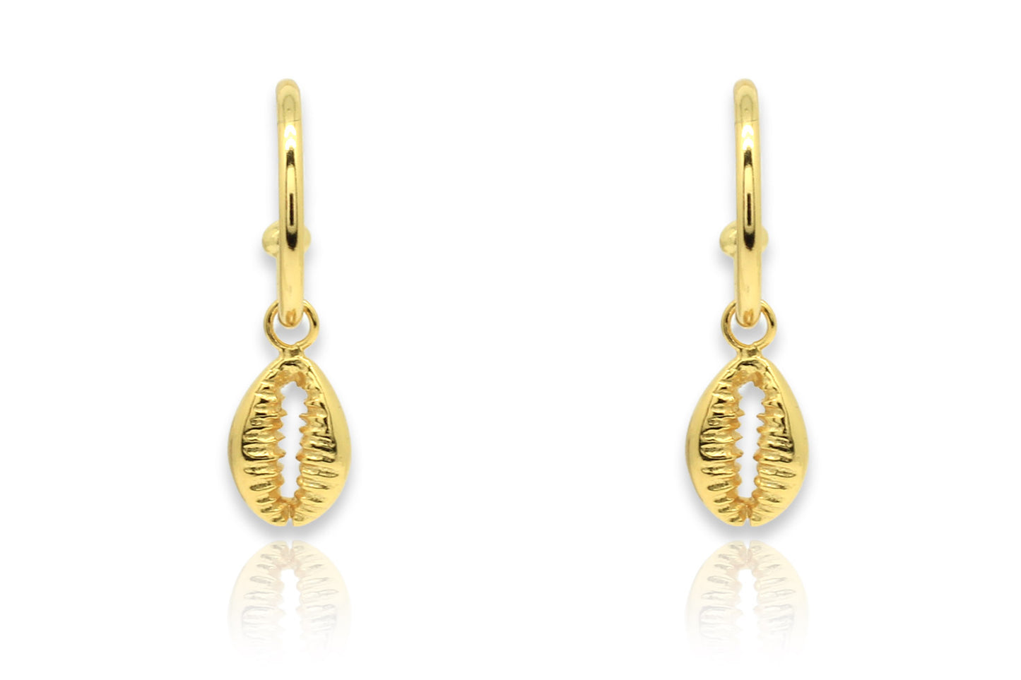 Tatyana Gold Shell Hoop Earrings