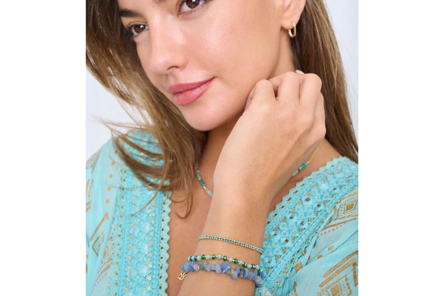 Braid Blue & Gold Bracelet