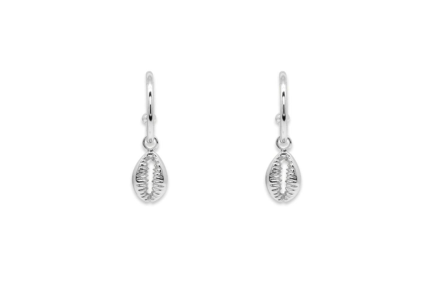 Tatyana Silver Shell Hoop Earrings