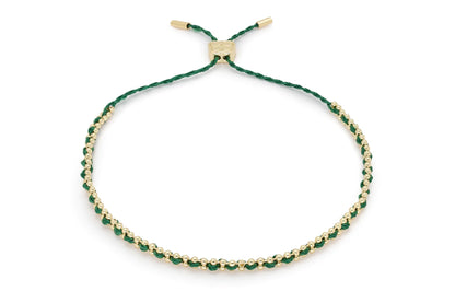 Braid Forest Green Gold Bracelet