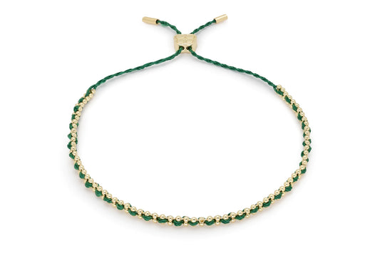 Braid Forest Green Gold Bracelet