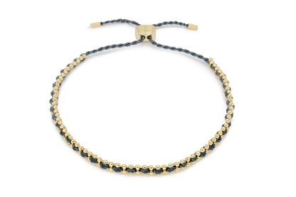 Braid Dark Grey & Gold Bracelet