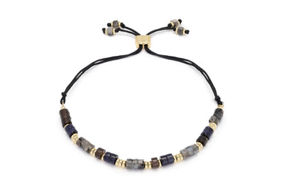 Rayne Dark Grey Gold Gemstone Bracelet