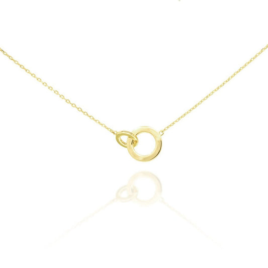 Gold Chain Necklace with Intertwined Hoops