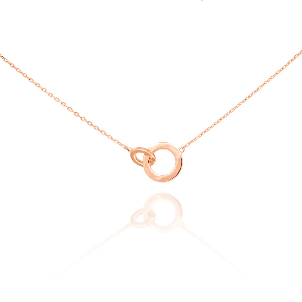 Rose Gold Chain Bracelet with Intertwined Hoops