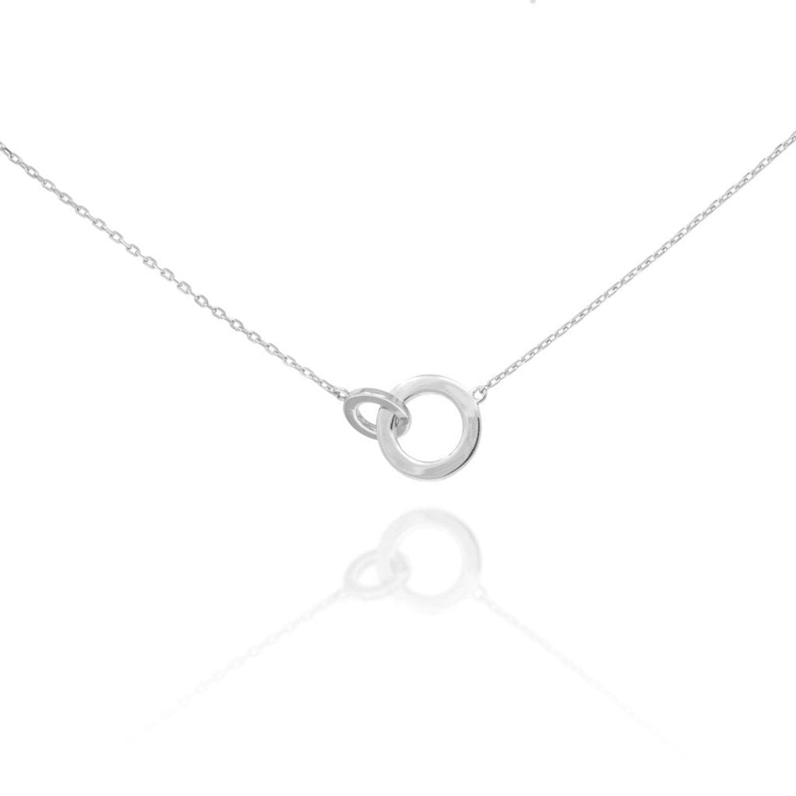 Silver Chain Necklace with Intertwined Hoops