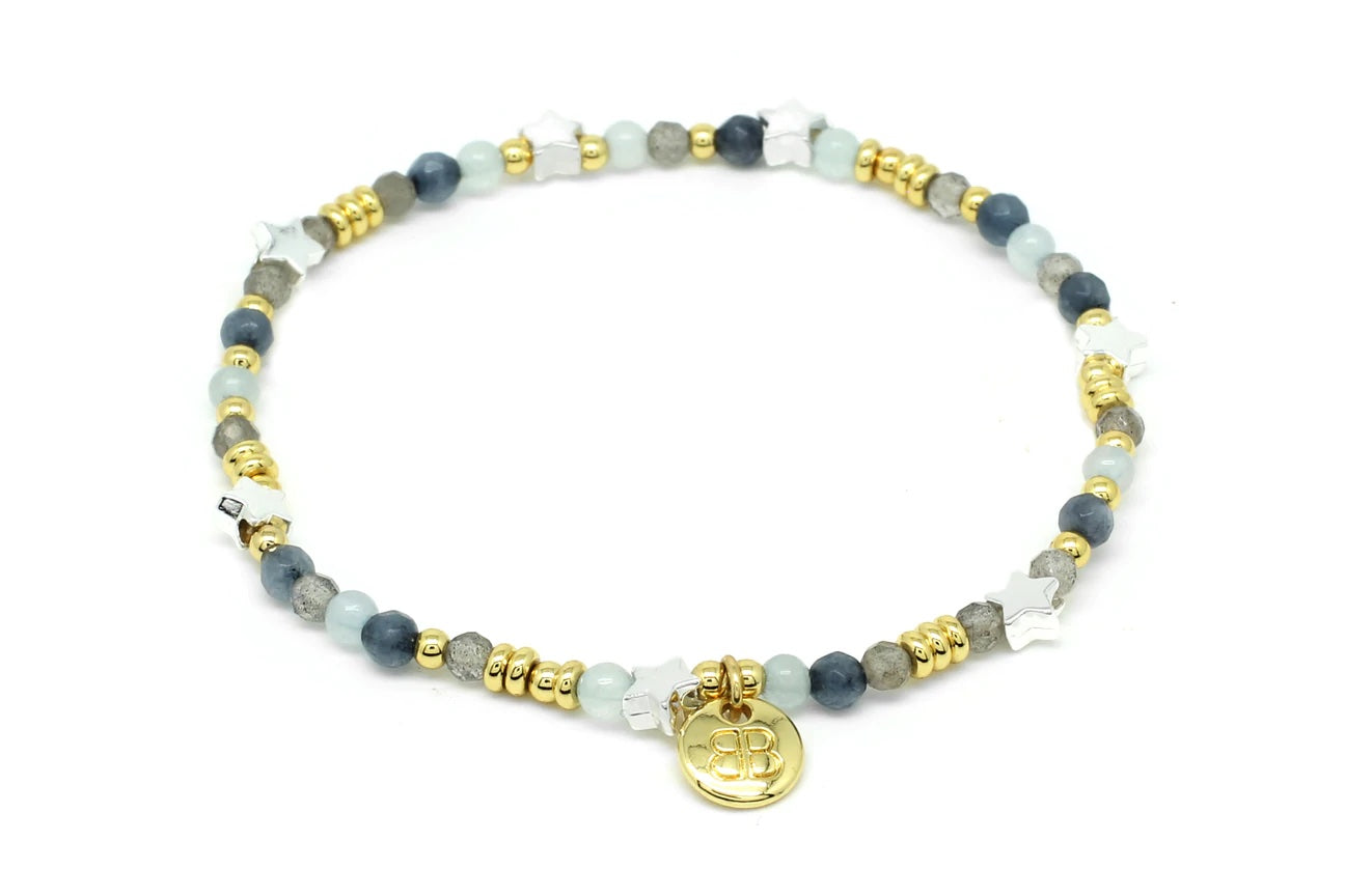 Alcor Gold Stretch Gemstone Bracelet