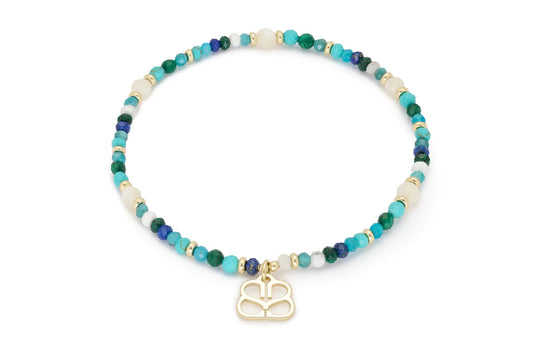 Lustrous Gemstone Gold Stretch Bracelet