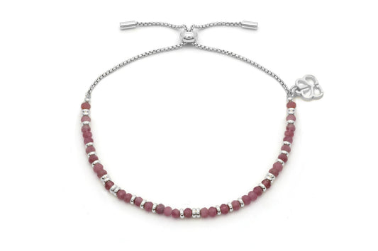 Mystical Pink Tourmaline Silver Bracelet