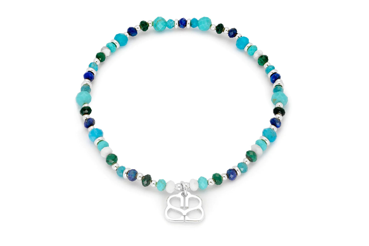 Timeless Silver Stretch Gemstone Stretch Bracelet