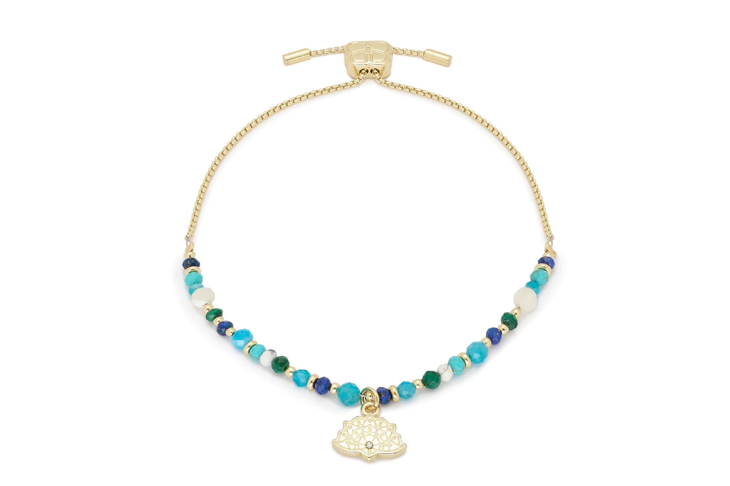 Unique Turquoise and Lapis Gold Bracelet