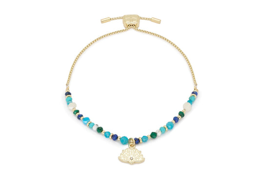 Unique Turquoise and Lapis Gold Bracelet