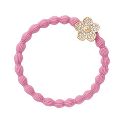 Bling Daisy Flower Rose Pink Hair Tie