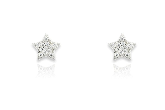 Chastain Silver Star Stud Earrings