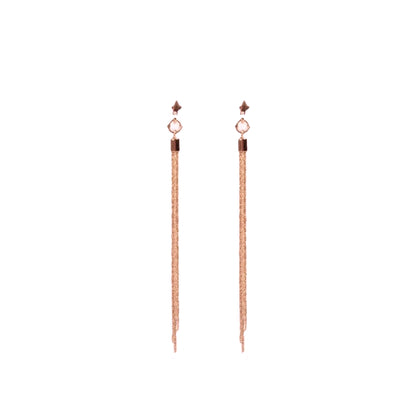 Long 4 Chain Strand Gold Earrings