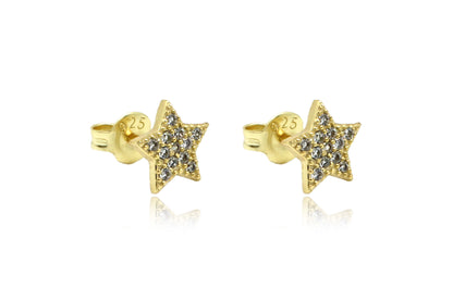 Chastain Gold CZ Star Stud Earrings