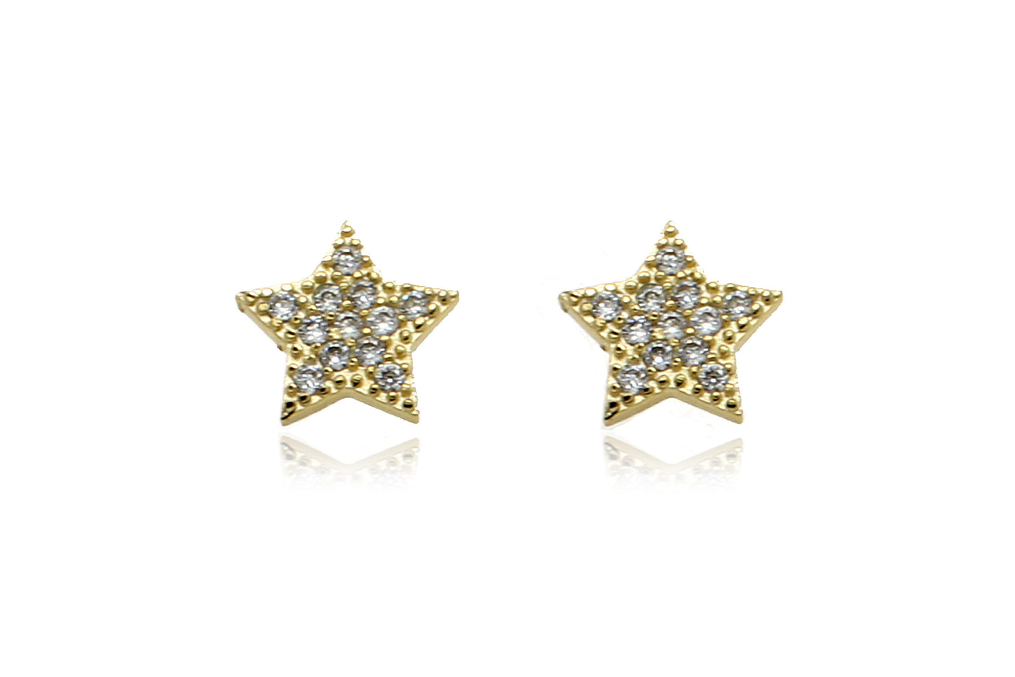 Chastain Gold CZ Star Stud Earrings