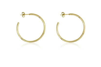 Julin 34mm Gold Plain Hoop Earrings