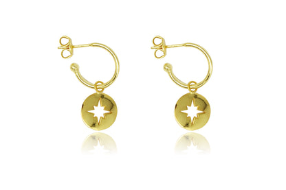 Mack Starburst Charm Hoop Earrings