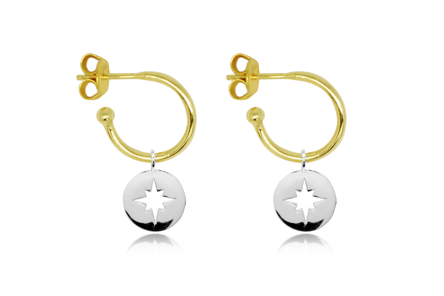 Mack Starburst Charm Hoop Earrings