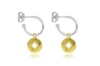 Mack Starburst Charm Hoop Earrings