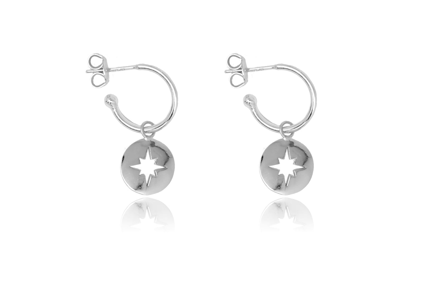 Mack Starburst Charm Hoop Earrings