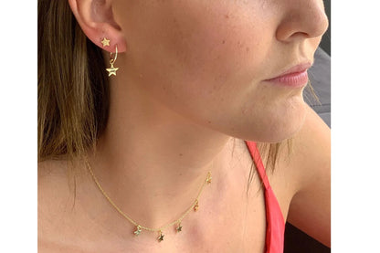 Star Stud Gold Earrings