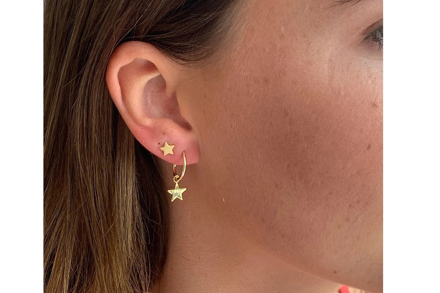 Star Stud Gold Earrings