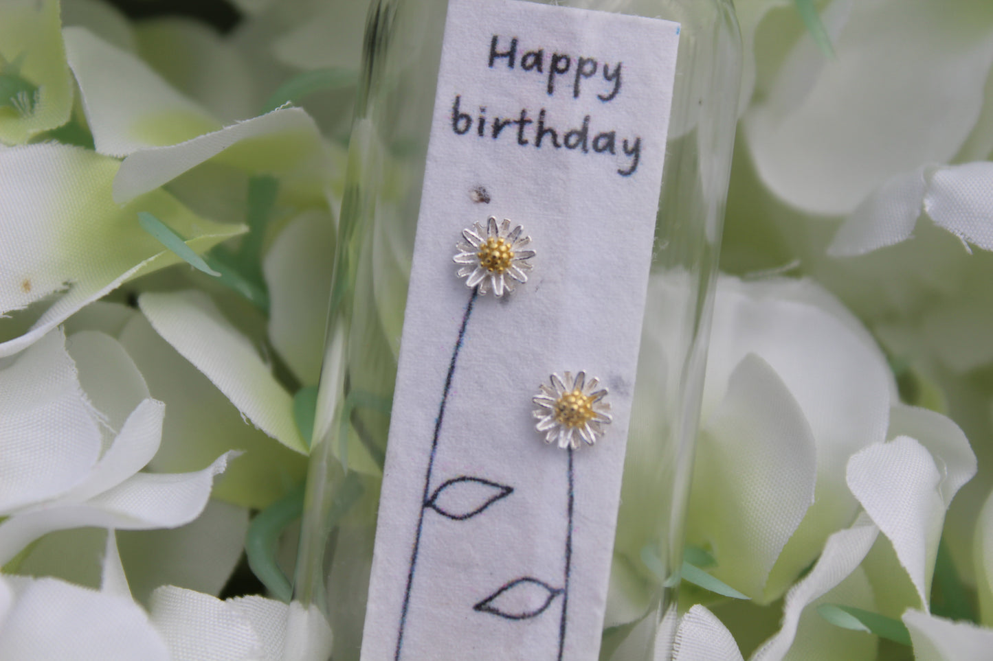 Daisy Happy Birthday Jar Earrings