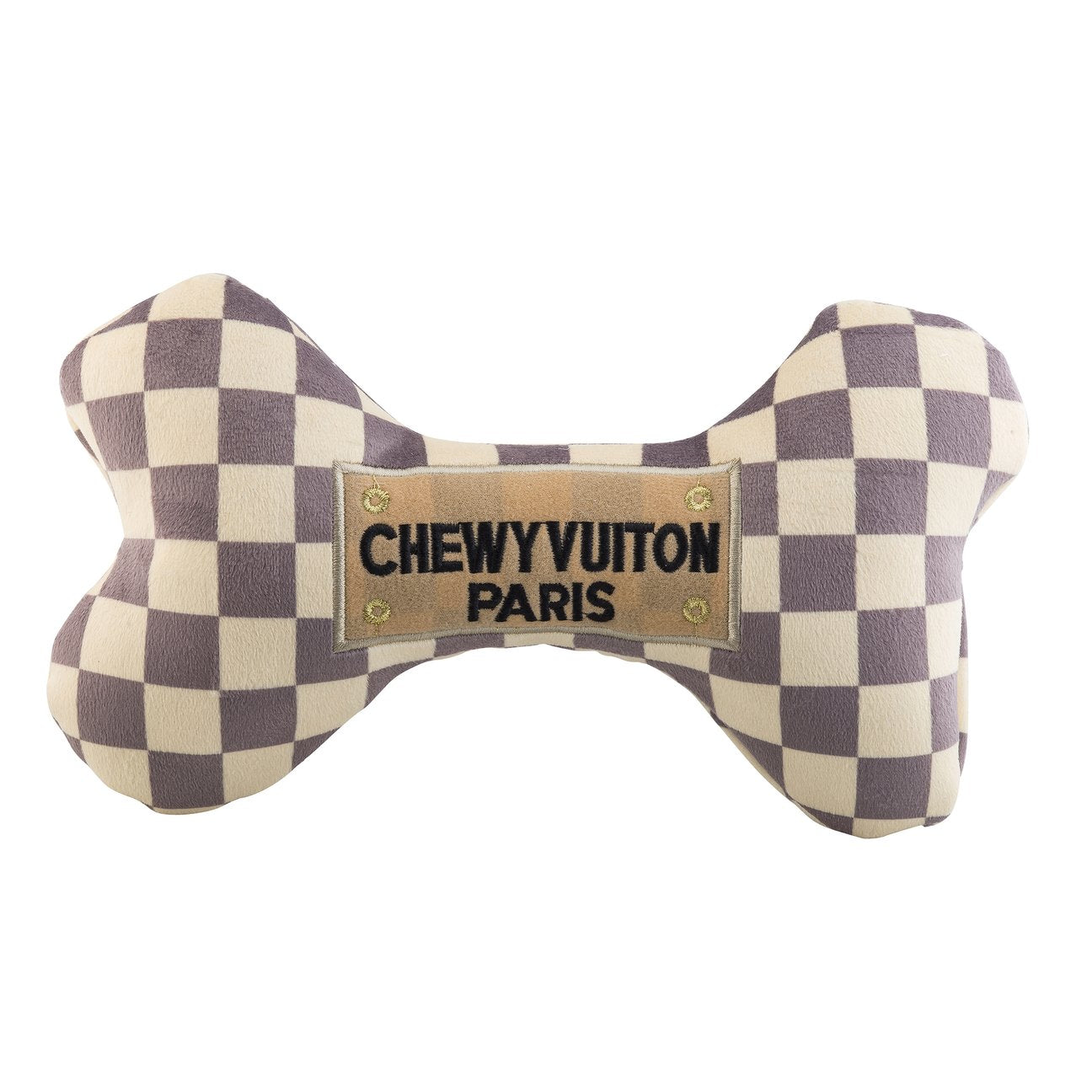 XL Checker Chewy Vuiton Bone Dog Toy