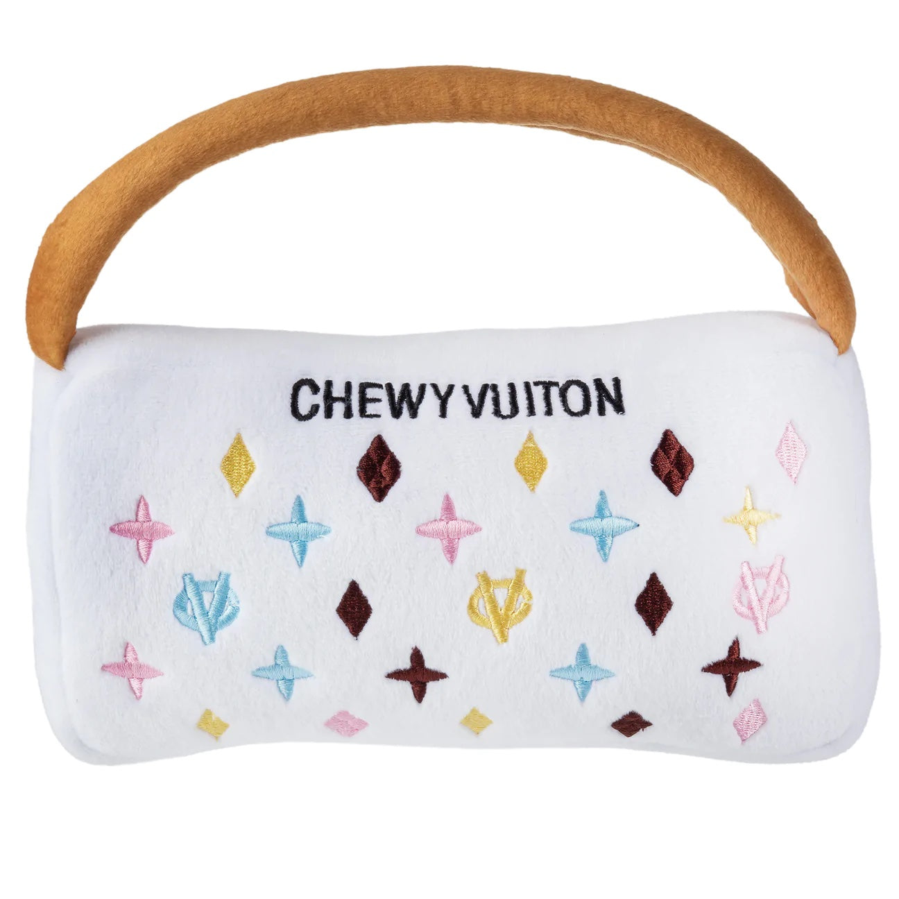 XL White Chewy Vuiton Handbag Parody Dog Toy