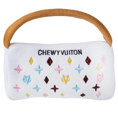 XL White Chewy Vuiton Handbag Parody Dog Toy