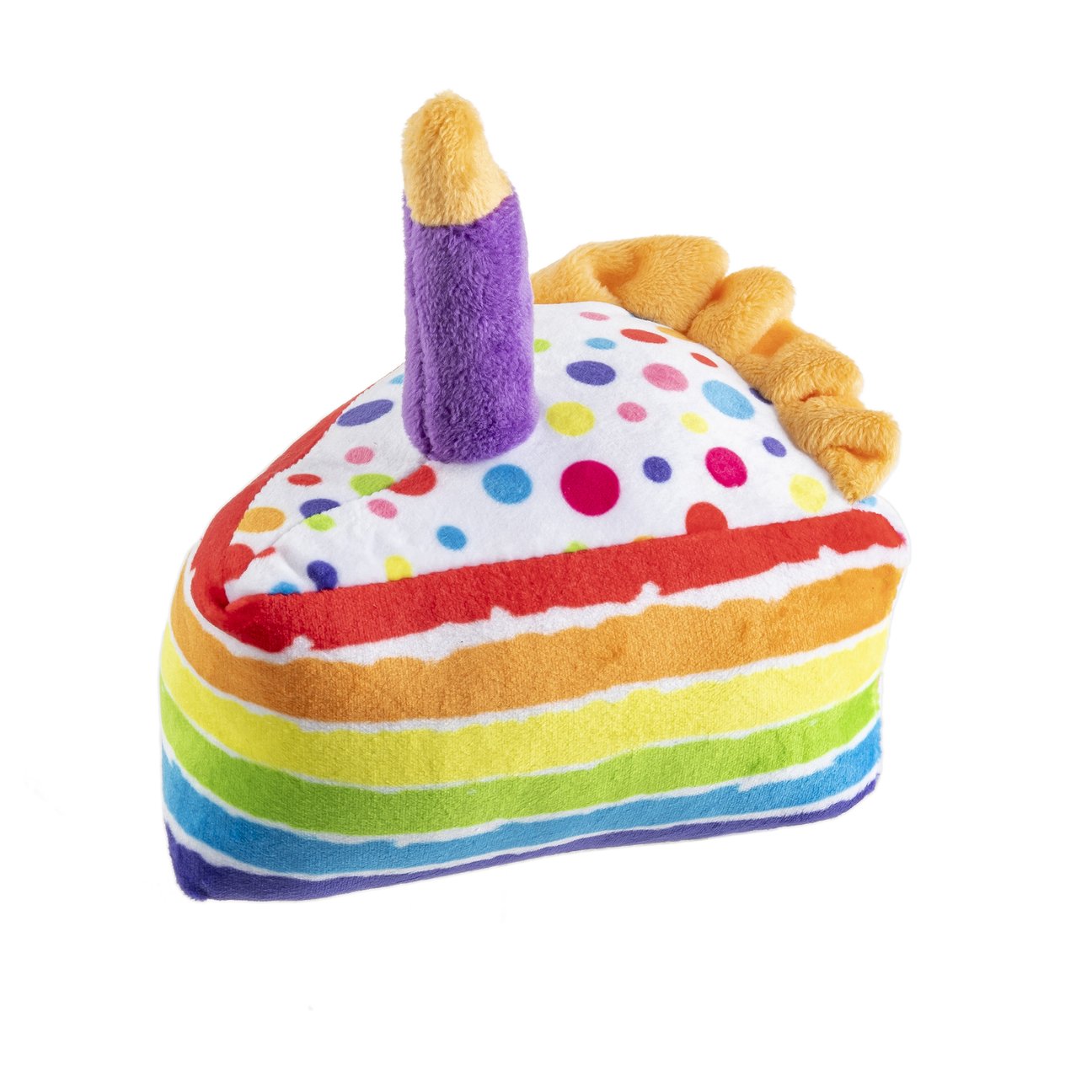 Birthday Cake Slice Squeaker Dog Toy