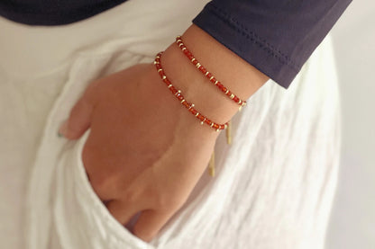 Harmony Carnelian Gold Bracelet