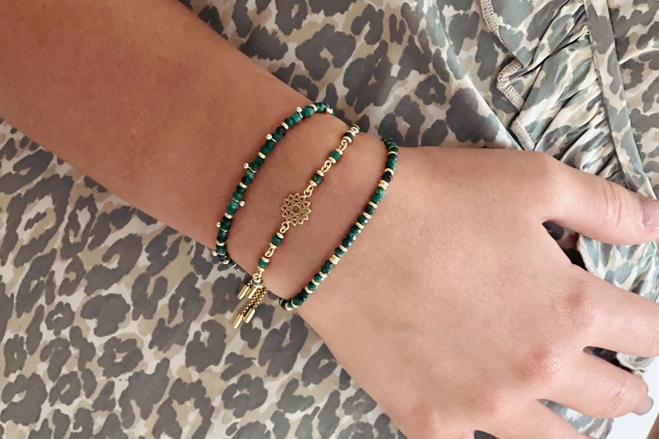 Mystical Malachite Gold Bracelet