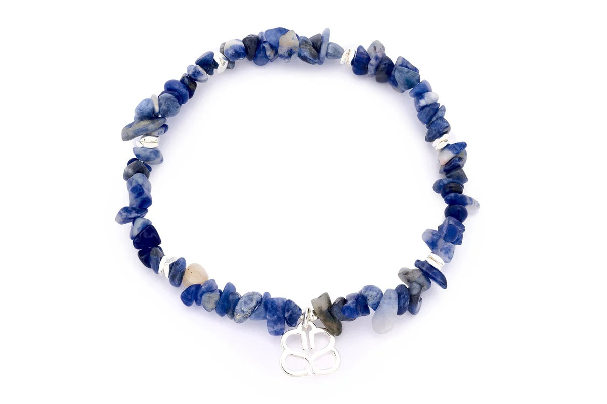 Sana Silver Beaded Sodalite Crystal Bracelet