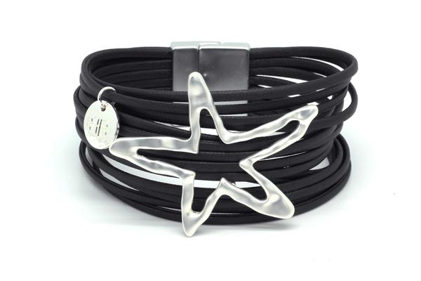 Black Starfish Stack Magnet Bracelet (Plus Size)