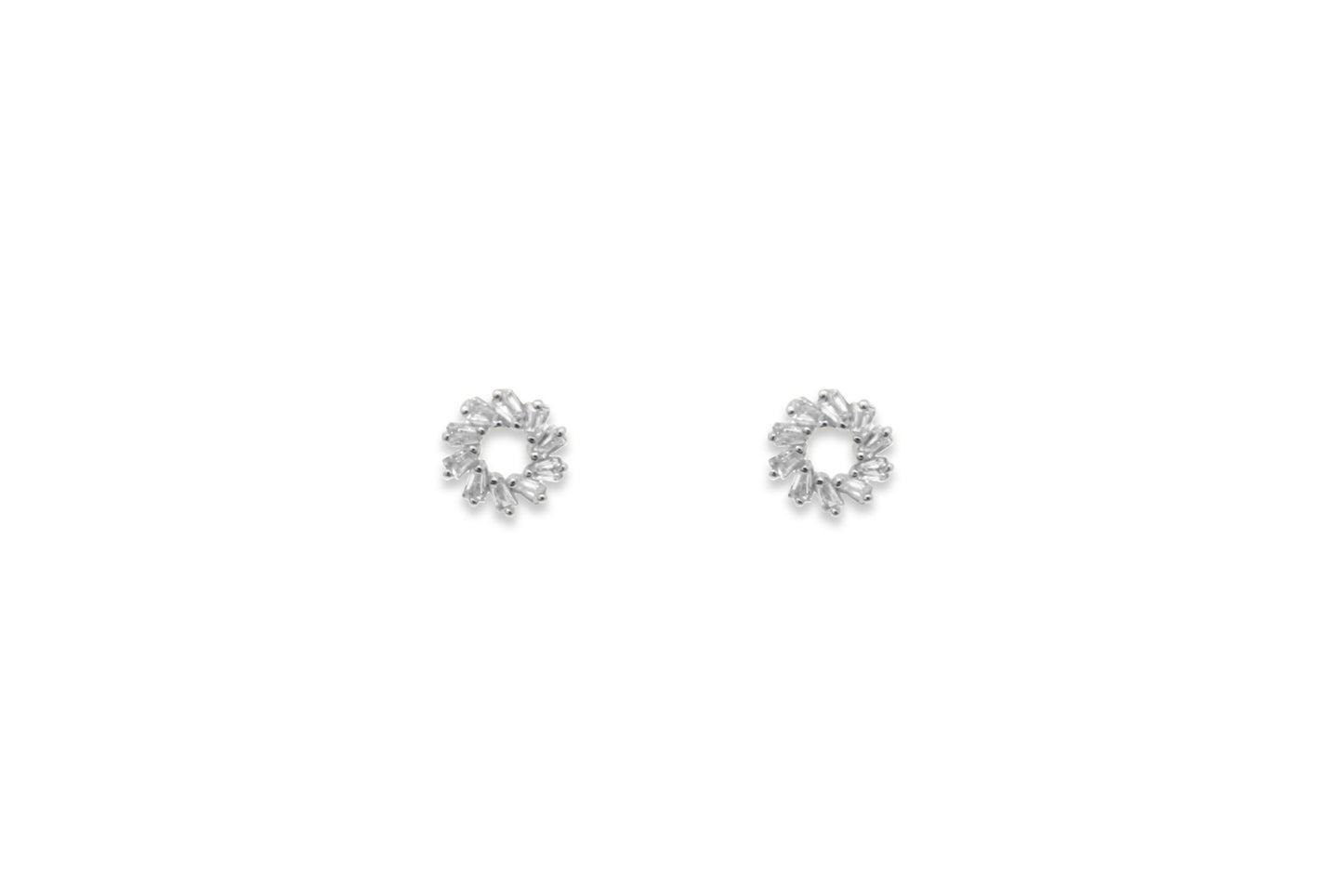 Maeve Silver Hollow Stud Earrings