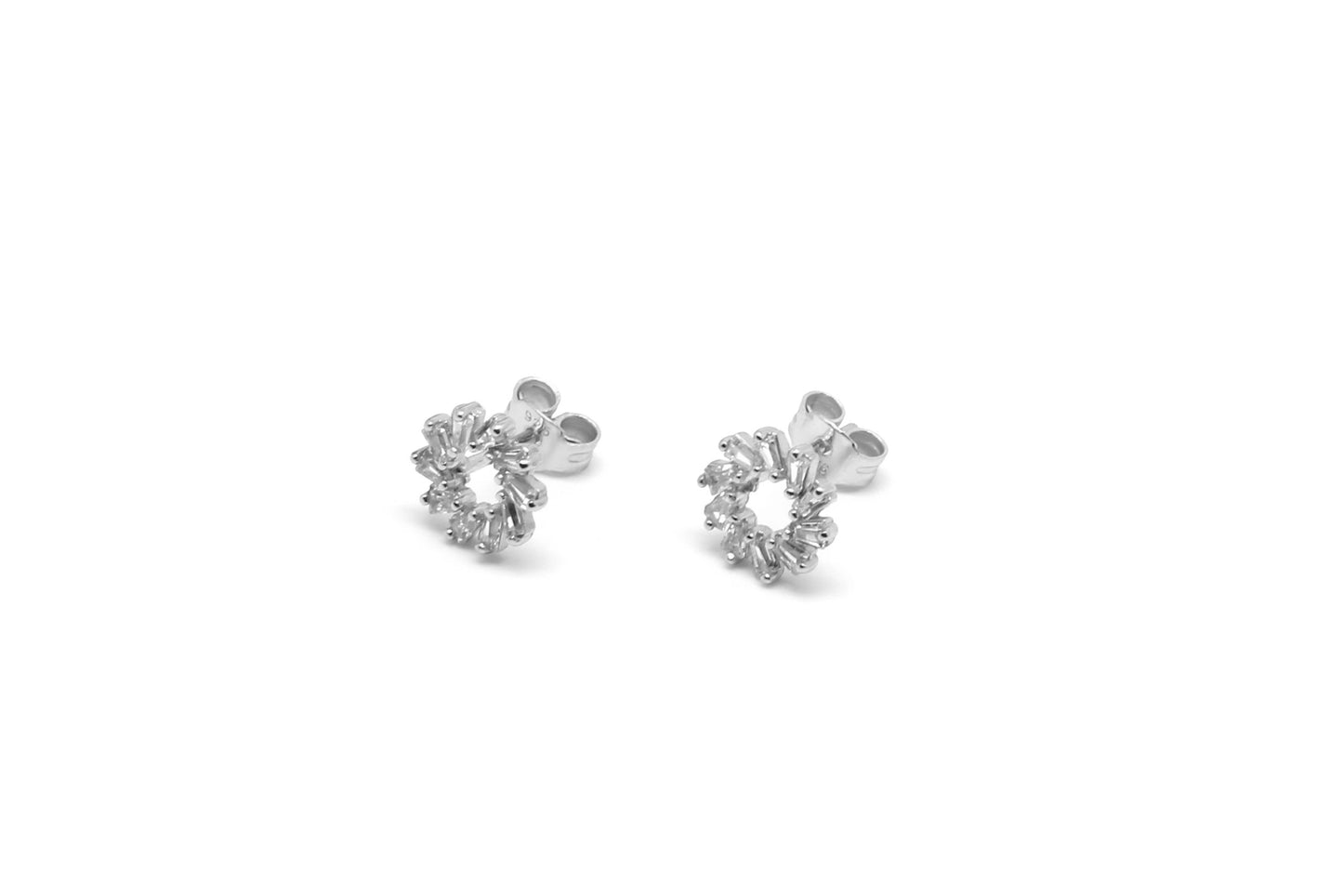 Maeve Silver Hollow Stud Earrings