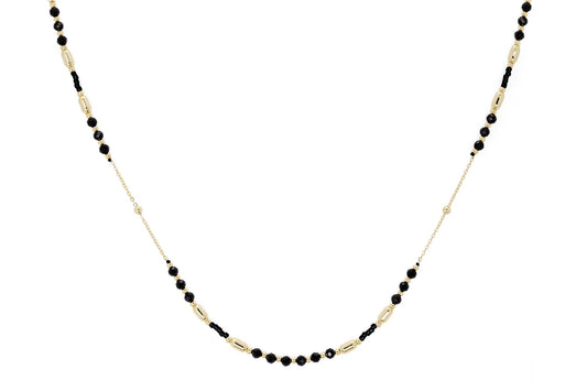 Horus Black Spinel Gold Gemstone Necklace