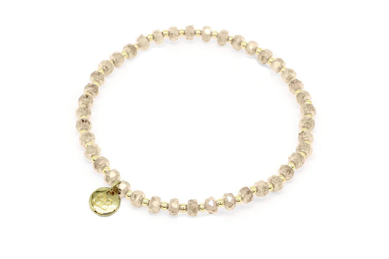 Prunus Smoke & Gold Stretch Crystal Bracelet