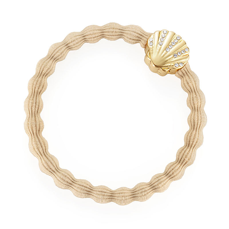 Bling Seashell On Sand Bubble Elastic Hair Tie