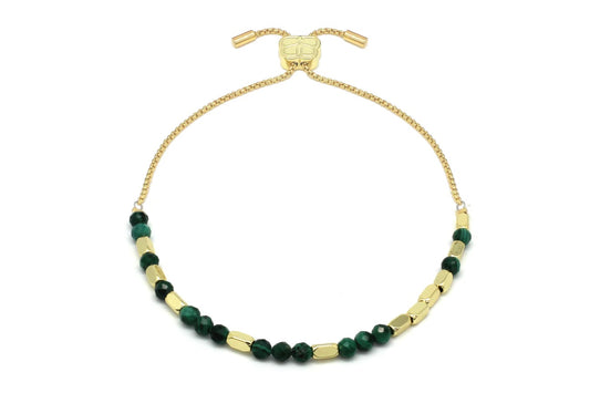 Morse Code Confidence Gemstone Gold Bracelet