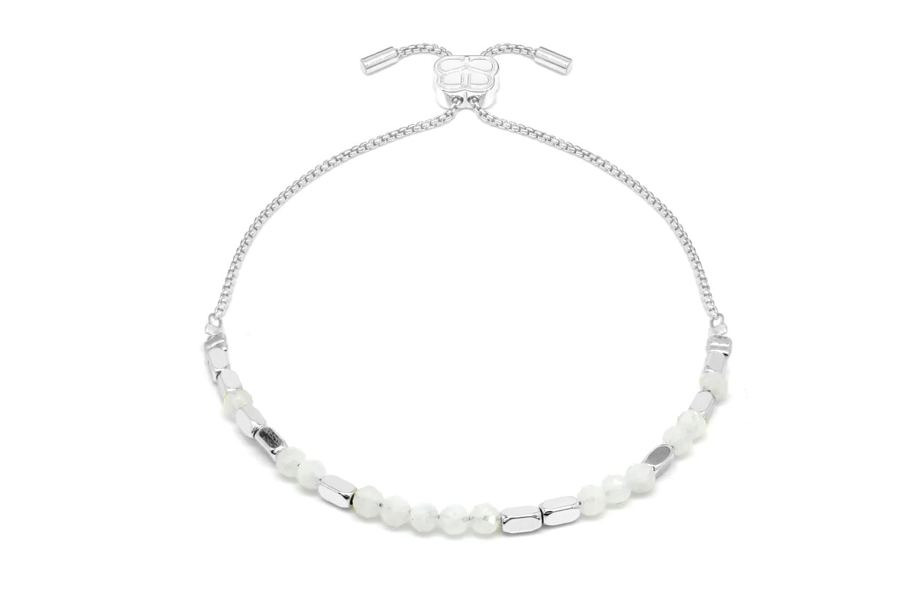 Morse Code Creativity Gemstone Silver Bracelet