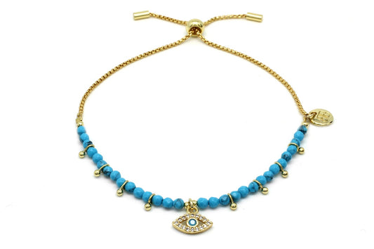 Brela Blue Evil Eye Charm Bracelet