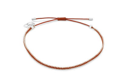 Euphonium Coral & Silver Pull Through Woven Bracelet