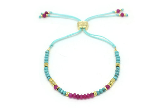 Spirea Pink & Turquoise Friendship Bracelet