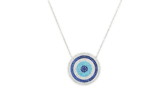 Briottet CZ Silver Disc Beaded Necklace